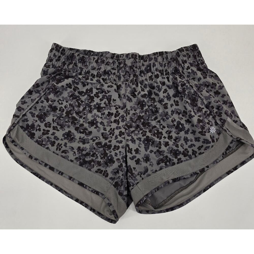 Athleta Monochromatic Animal Printed Mesh‎ Racer Run Shorts